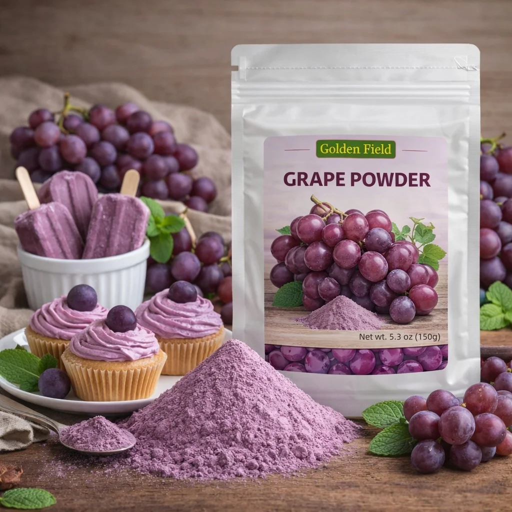 Grape Powder - Fruit Powder - Sweet Fruit Flavor for Smoothies, Ice Cream, Baking - 5.3oz (150g), Fine Powder, Easy to Blend, Se