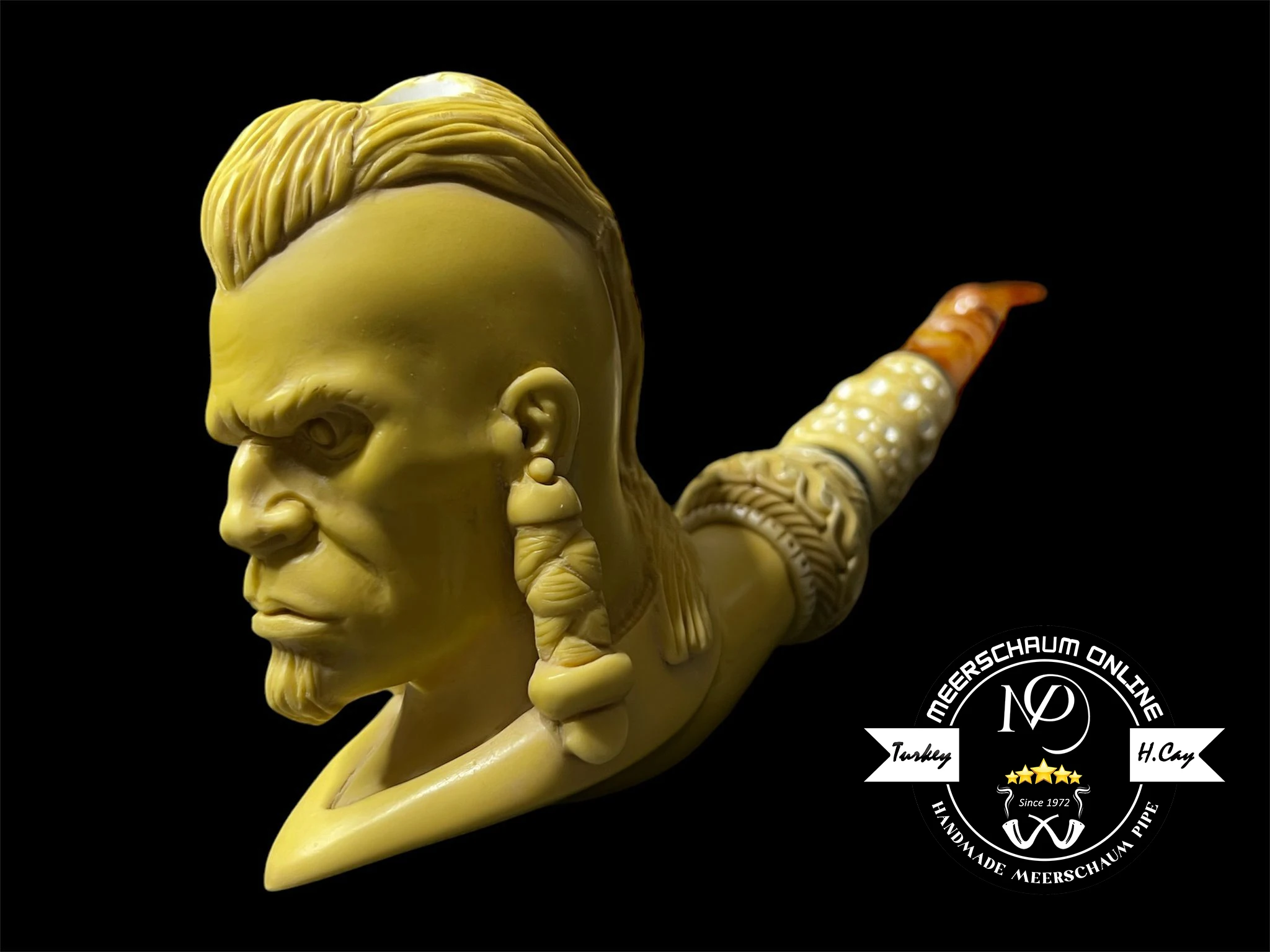 

Handmade Block Meerschaum Pipe Orc Pipe