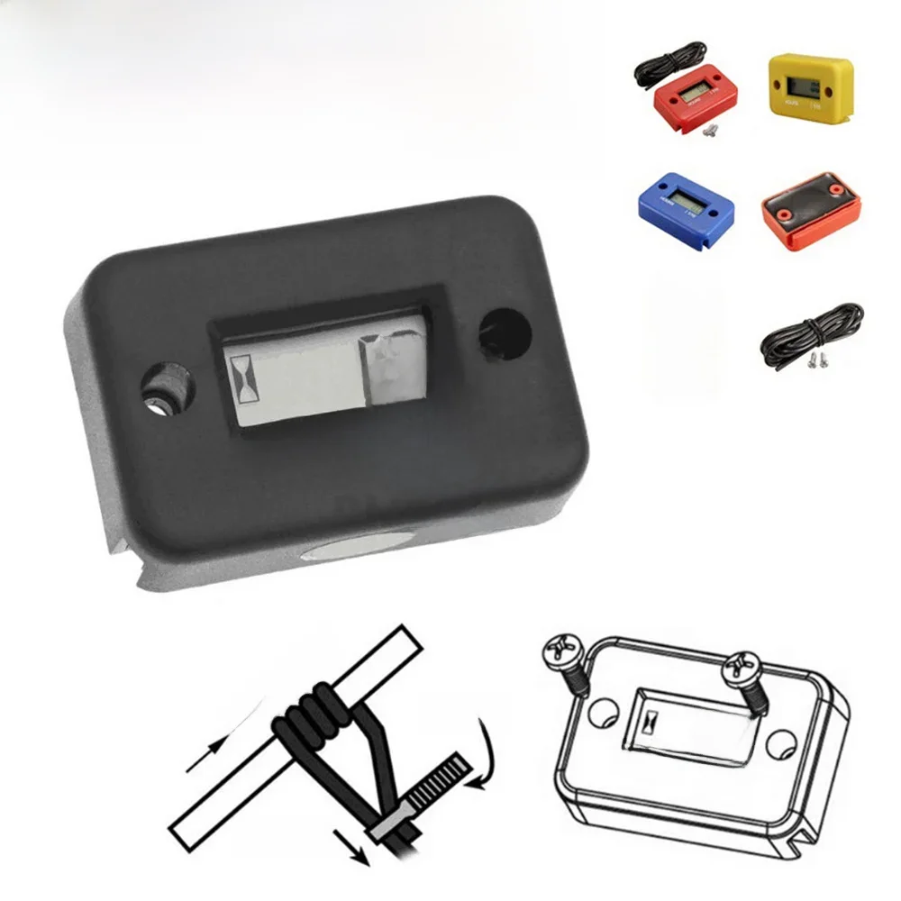 Compteur horaire numérique étanche avec écran LCD, jauge de moteur portable, compteur horaire pour moto, compteur de moteur de bateau, 6 documents