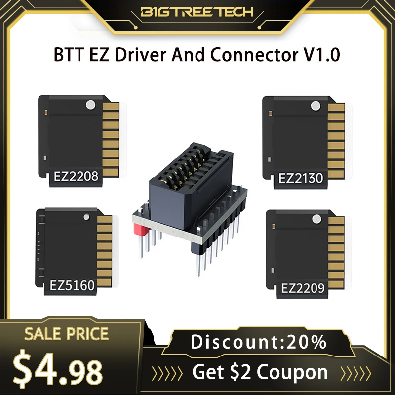 

BIGTREETECH EZ2209 V1.0 EZ5160 V1.0 plug-in Driver And EZ-Driver Connector V1.0 For SKR 3 EZ Ender 3V2 Upgrade 3D Printer Parts