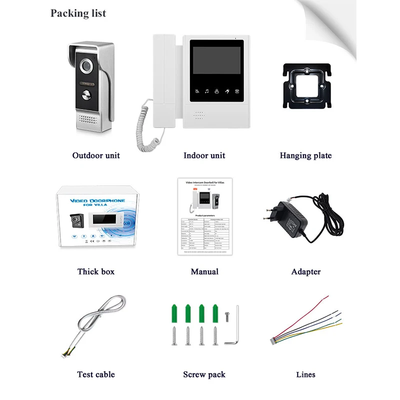 Imagem -06 - Color Video Intercom Doorbell para Casa 43 Polegadas Vídeo Wifi à Prova Dágua Suporte Infrared Night Light Resolução 480x272