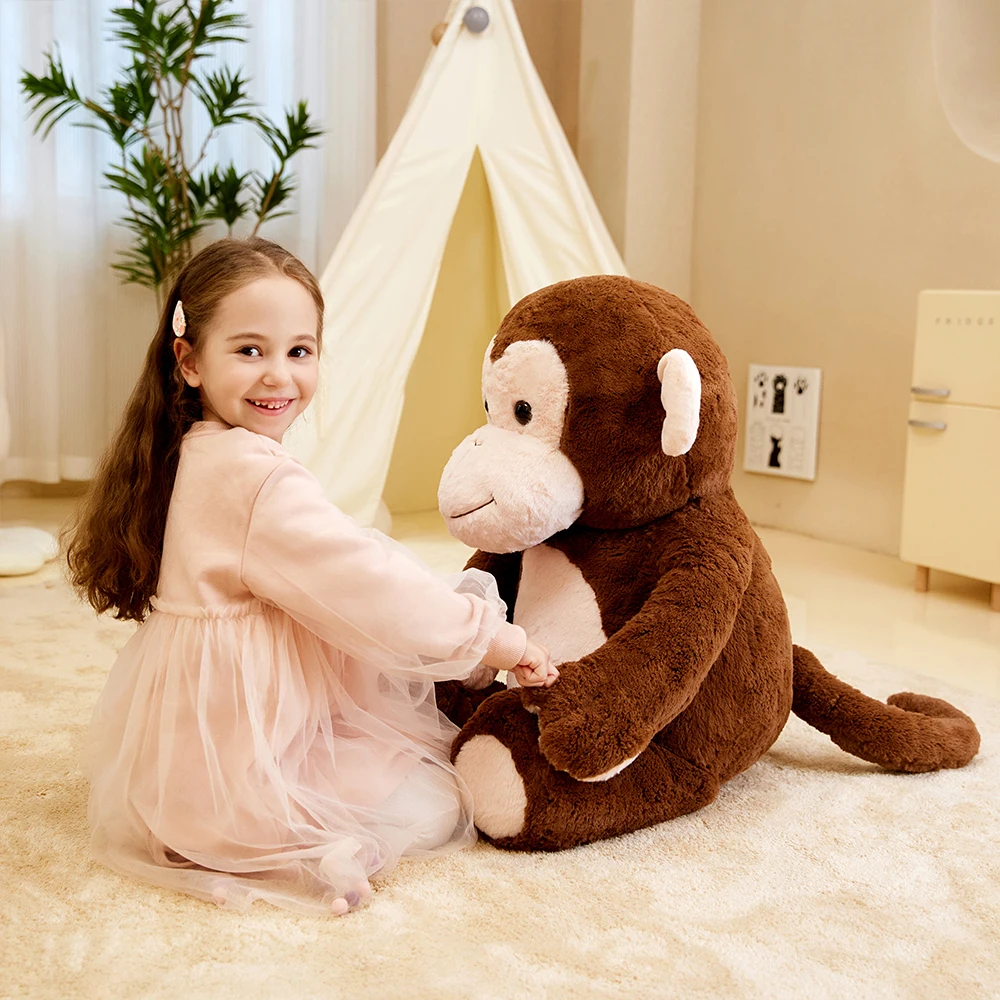 Ikasa macaco gigante brinquedo de pelúcia animal de pelúcia, grandes brinquedos macios jumbo, 30 "tamanho enorme bonito fofo pelúcia gordura plushie de grandes dimensões, gif