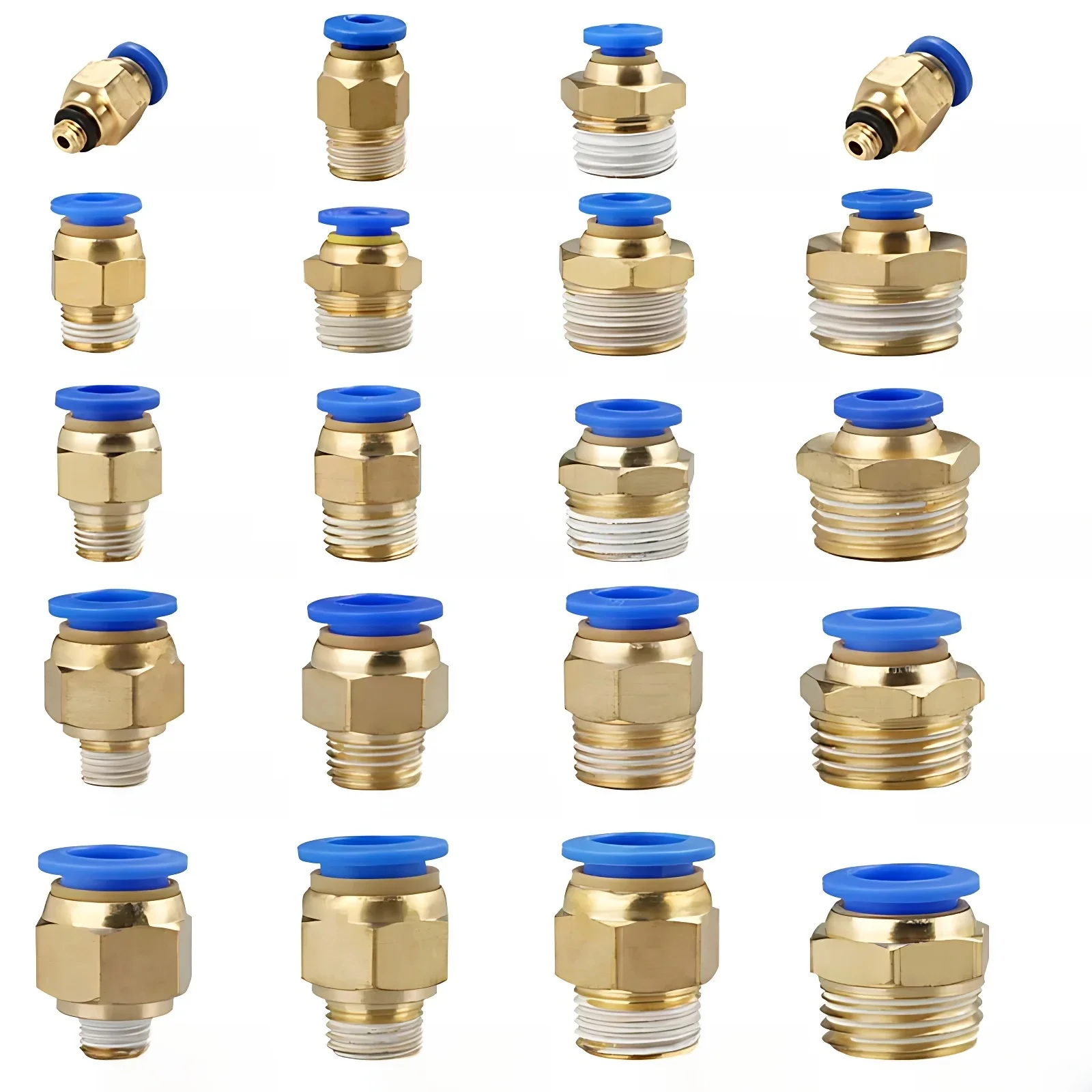 Raccord de connecteur d'air pneumatique PC, raccords de tuyau, connecteurs rapides de tuyau, 4mm, 6mm, 8mm, 10mm, 12 fils, 200 ", 1/8", 1/4 ", 3/8", 1/2 pièces