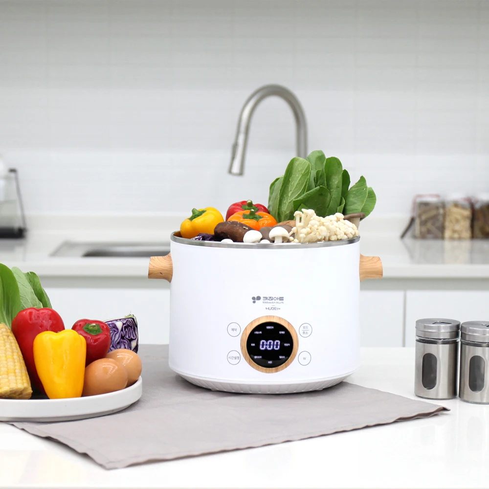 بخار كهربائي متعدد الجاكر من الفولاذ المقاوم للصدأ ، وعاء مكتنز ، بخار بخار ثنائي الطبقات ، سهل التنظيف ، درجة 3-Shh ، 2 لتر ، SUS304