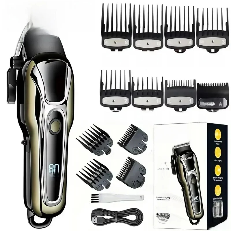 Kemei KM-PG1990A USB wiederaufladbare elektrische Haarschneidemaschine professionelle kabellose Männer Haarschneider Herren Haarschneidemaschine Friseur