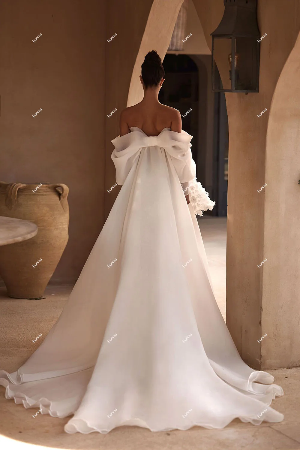 Booma-Robe de mariée courte A-ligne, robes de soirée de mariage, hors initié, fleurs 3D, robe de mariée en dentelle avec poignées, train amovible, tout ce qui est personnalisé