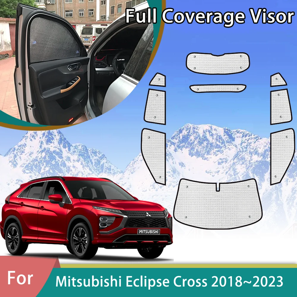 

Для Mitsubishi Eclipse Cross GK GL YA 2018 2019 2020 2021 2022 2023 автомобильный солнцезащитный козырек с полным покрытием, аксессуары с защитой от УФ-лучей, оконный козырек