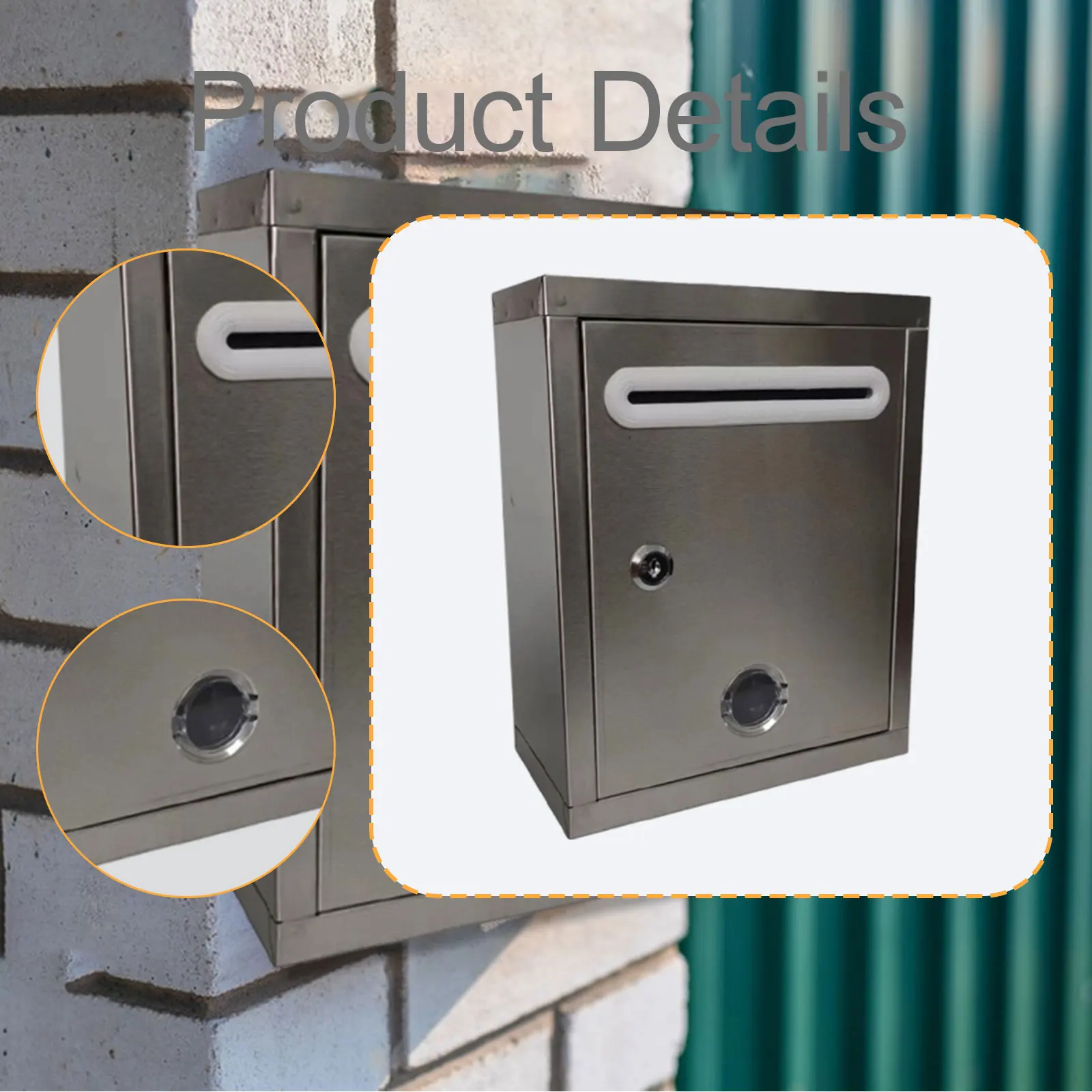 Wall Mount Suggestion Box with Key Multifunctional Aluminum Alloy Frame Donation Box for Hotel Business Lightweight Durable