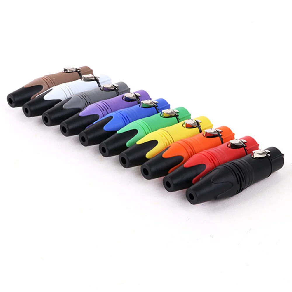 8pcs/4sets 3Pin XLR Male Plug+Female Jack Adapter Audio Wire Connector Cannon MIC Cable Terminal Plug,10 Colors available