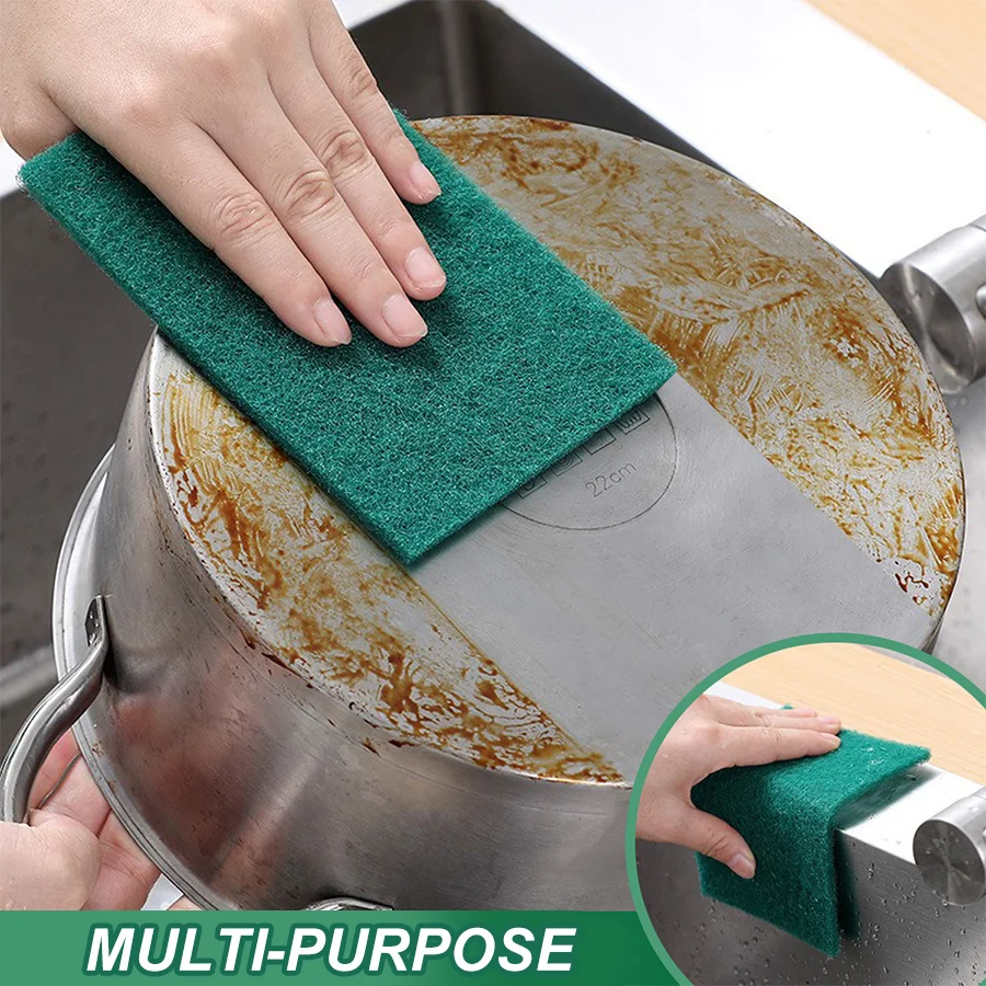 ชุดฟองน้ำทำความสะอาดอเนกประสงค์ 10 ชิ้น ตัวช่วยครัวในวันคริสต์มาส! ขจัดคราบไขมัน/น้ำมันฝังแน่น ขัดล้างจาน กระทะ อ่างล้างจาน