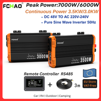 FCHAO 48V DC to AC Solar Inverter 220V/230V/240V, Pure Sine Wave 3000W/3500W/W with Control for RV, Home, 50Hz