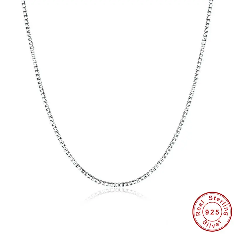 Bamoer-cadena básica de plata de ley 100% para mujer y niña, cierre de langosta, collar ajustable, colgante, joyería de moda