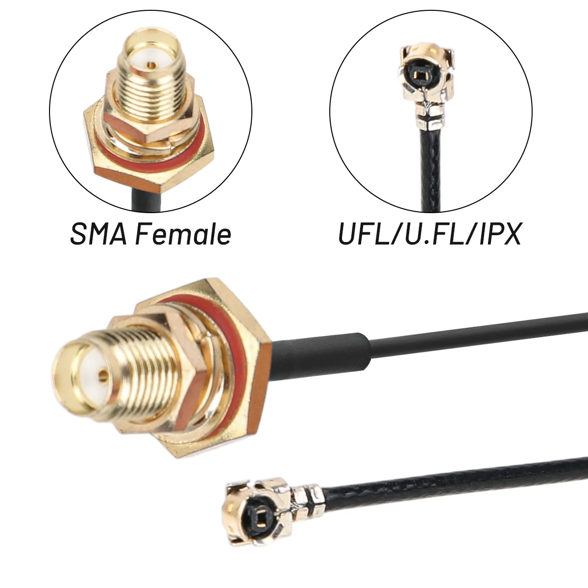 U.FL/IPEX Cable Mini PCI to SMA Female Low Loss Coaxial Cable for Wireless Routers Network Coax Pigtail PCI WiFi WAN Repeater