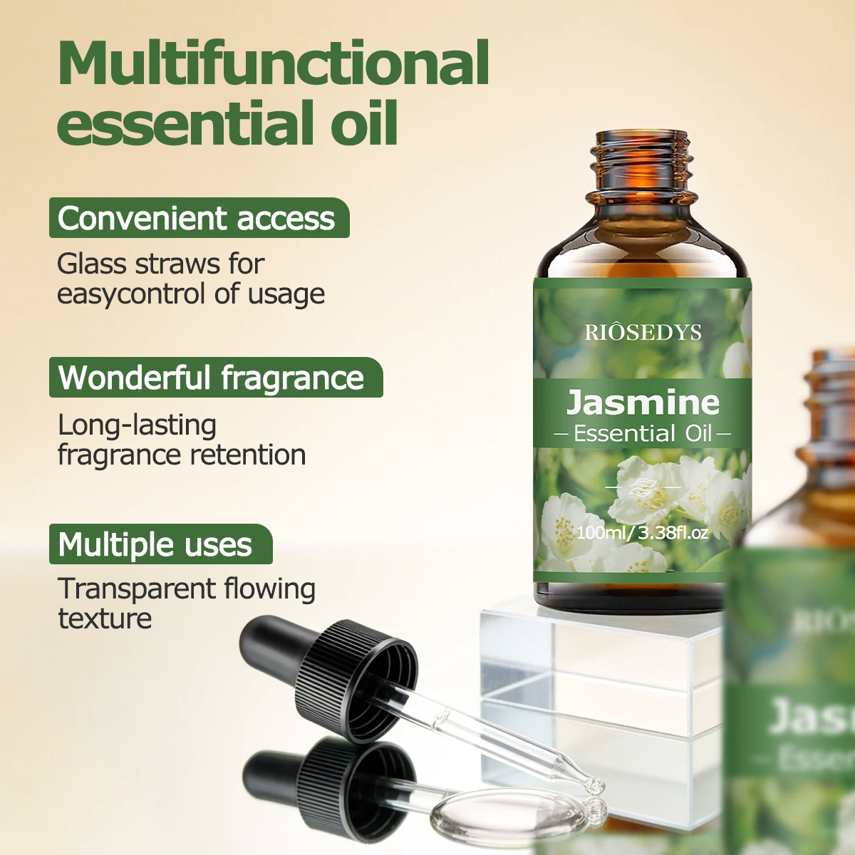 JASMIN Ätherisches Öl, Elegantes Blumenduftöl für Diffusoren, DIY Duftbasteleien & Aromatherapie, Sanftes und Reichhaltiges Aroma – Detail 5