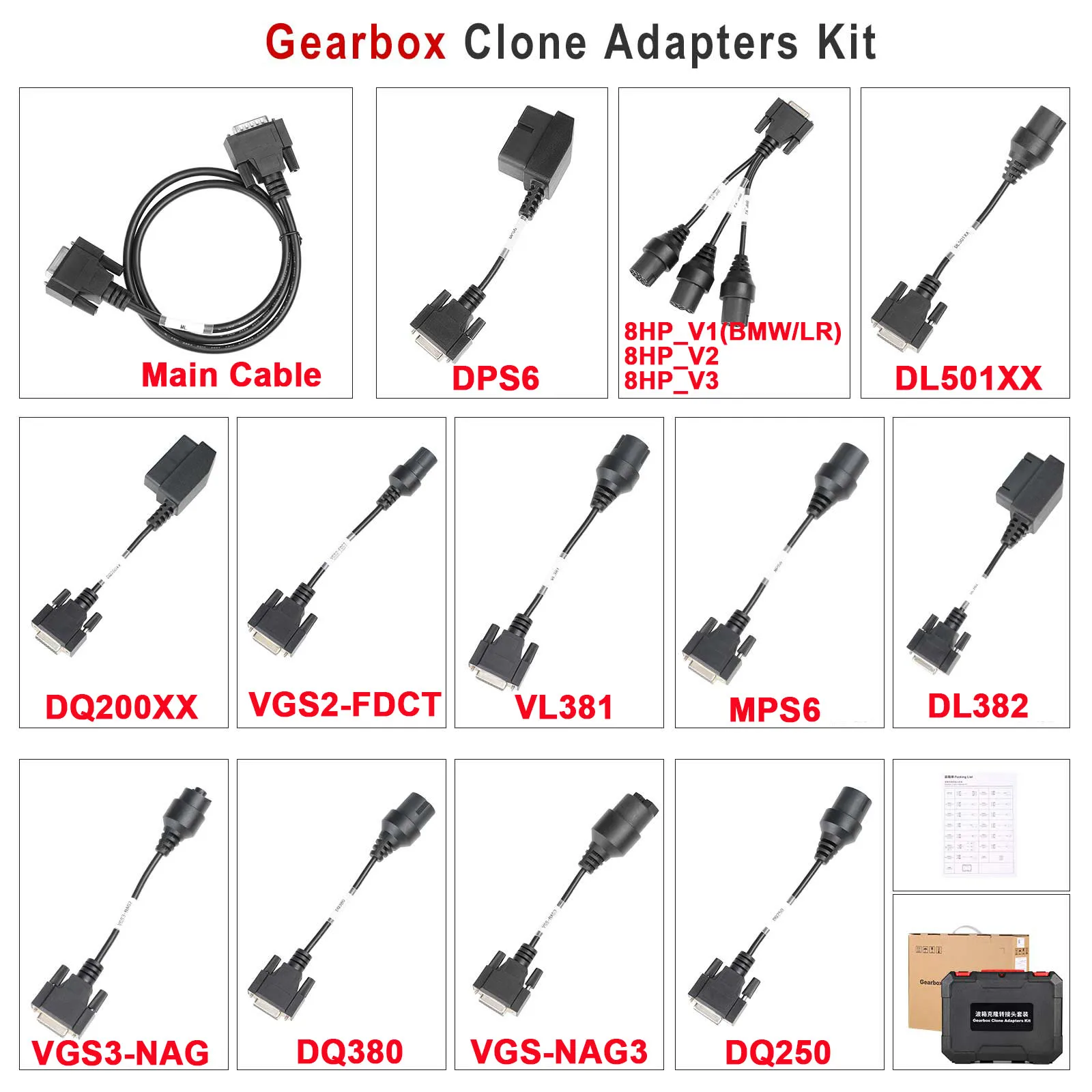 Launch X431 Gearbox Clone Adapters Kit for ECU Module Cloning Device for Xprog 3 Launch X431 ECU Programmer X prog3 PC Adapter