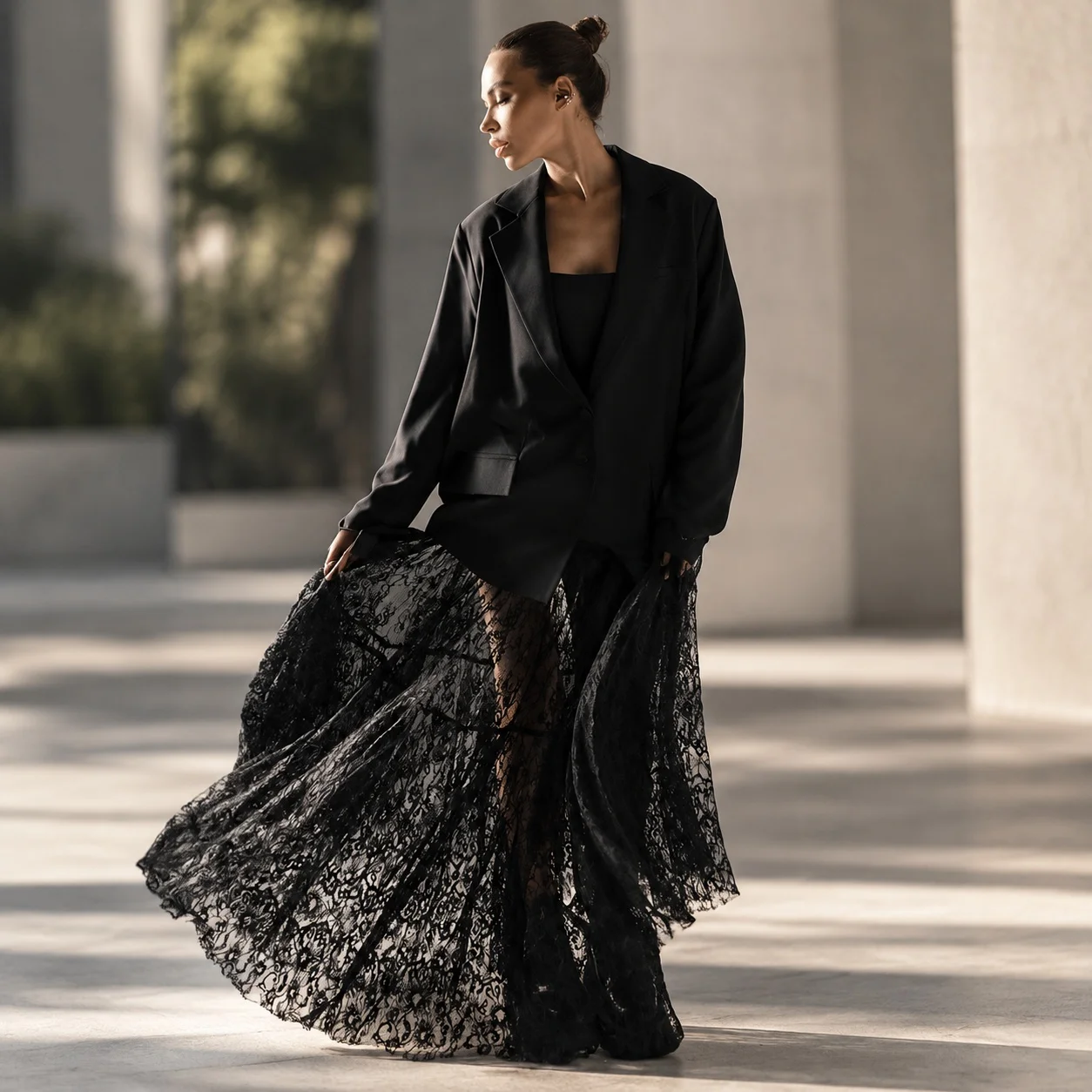 Spring Season Skirt Seamless Maxi Length Elegant Professional with Elegant Style Professional Style Spring Long Skirt for Women
