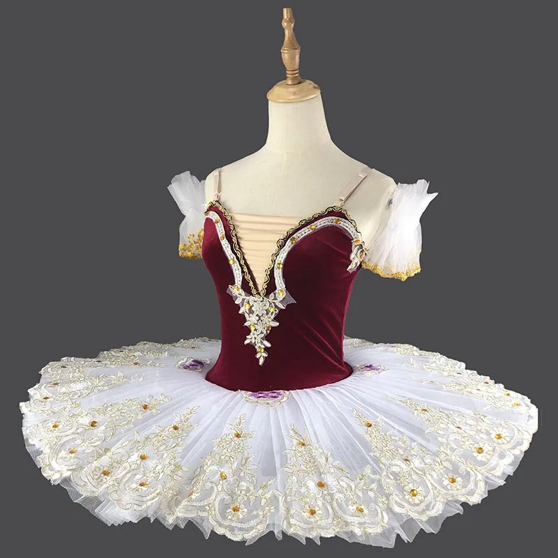 Gold professional ballet tutu dress girl dance costume child Performance ballerinas tutu kids child Carnival Jazz dance dress