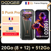 DOOGEE-Smartphone S Punk Pro, 10800mAh, Android 14, 6.6'' HD Display, 108MP, IPS, 90HZ, 33W Charge, NFC/GPS, 20GB (8+12) 512GB