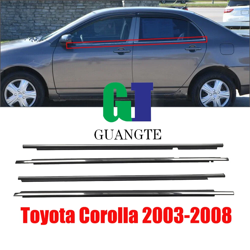 

Chrome Front Rear Door Belt Moulding Weatherstrip For Toyota Corolla ZZE121 ZZE122 2003-2008 75710-02120 75720-02120 75730-02110