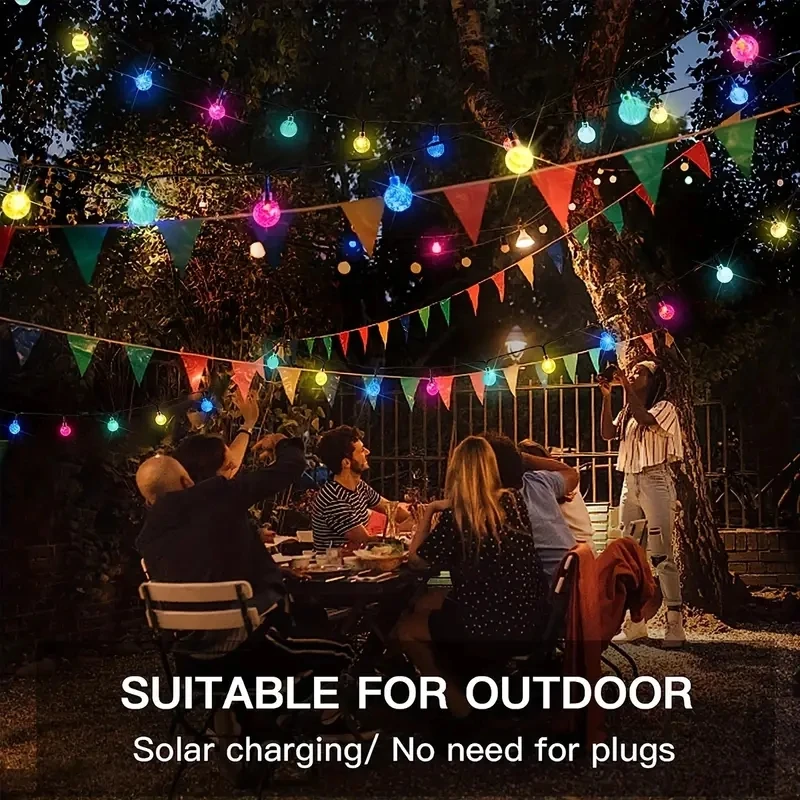 5M/6.5M Waterproof Solar Bubble Ball Light  String Lights Outdoor Crystal Ball String Light GardenParty Christmas Decoration