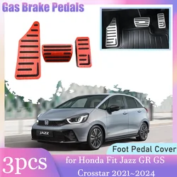 Car Gas Brake Rest Pedals for Honda Fit Jazz GR GS Crosstar 2021~2024 2022 Anti-Slip Alloy Footrest Foot Pedal Cover Accessories