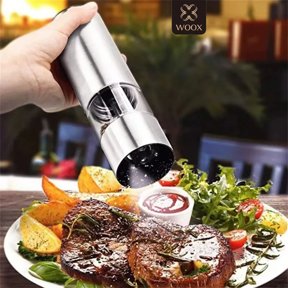 Moedor Elétrico de Sal e Pimenta, Operação Fácil com Uma Mão, 72ml, com Luz e Moedor Automático para Cozinha