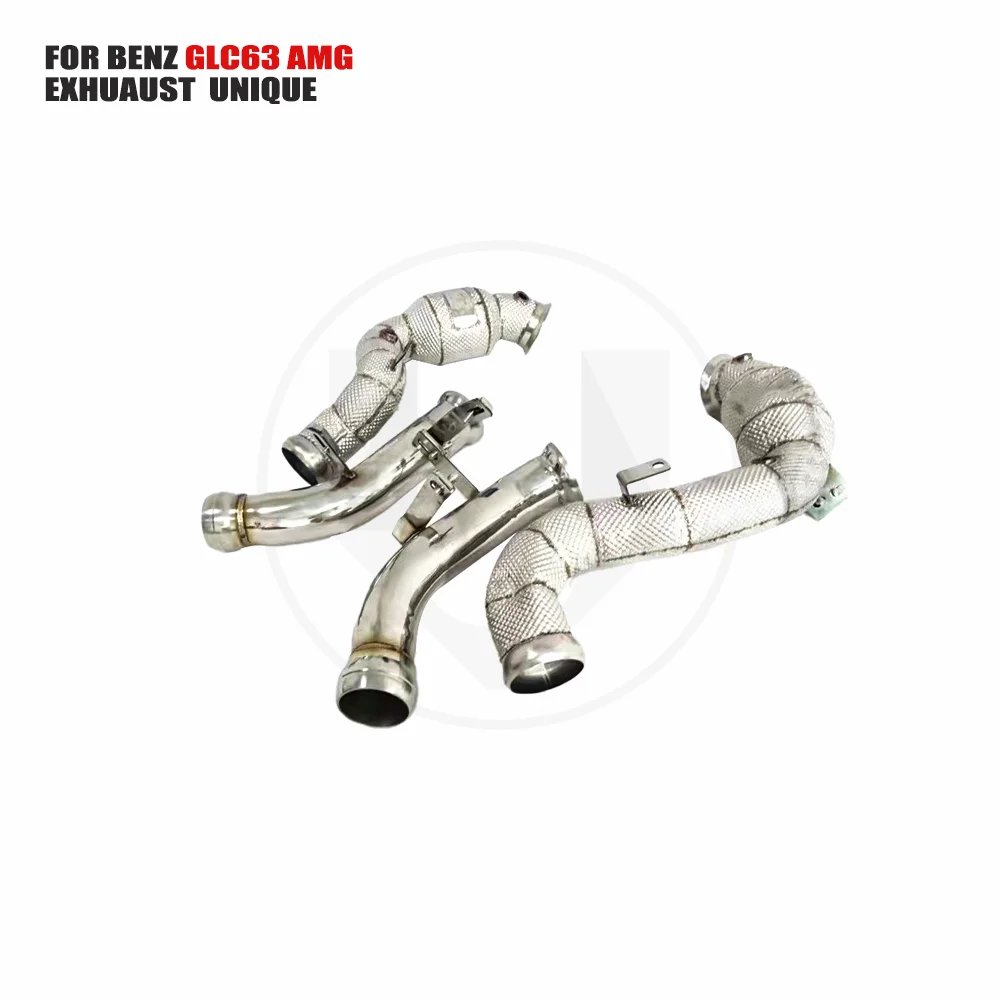 

UNIQUE Exhaust Manifold Downpipe for Mercedes BENZ GLC63 AMG Car Accessories With Catalytic converter Header Without cat pipe