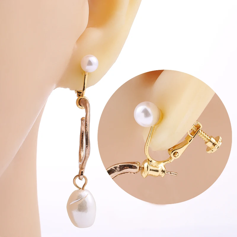 2/10 Count, Inlaid Pearl Earrings for Women, Unpierced DIY Jewelry Accessory, Stud to Clip Converter Clip On Earrings for Women
