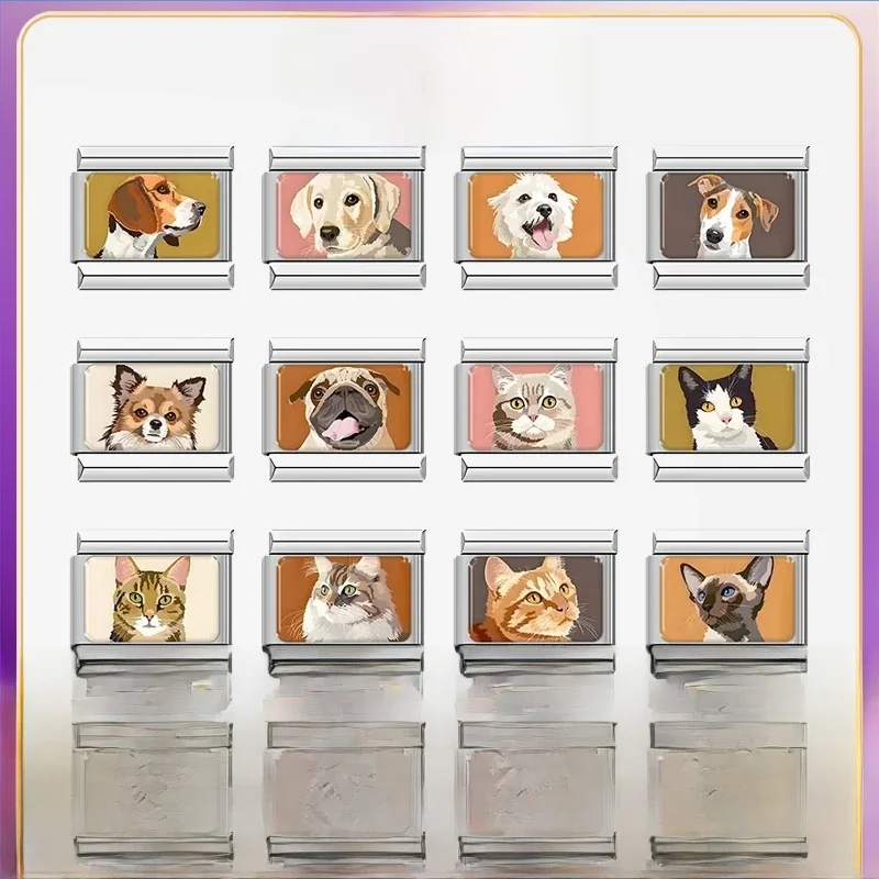 Hapiship gros femmes mode animaux chat chien breloque italienne ajustement 9mm Bracelet en acier inoxydable livraison directe cadeau bijoux TZ057