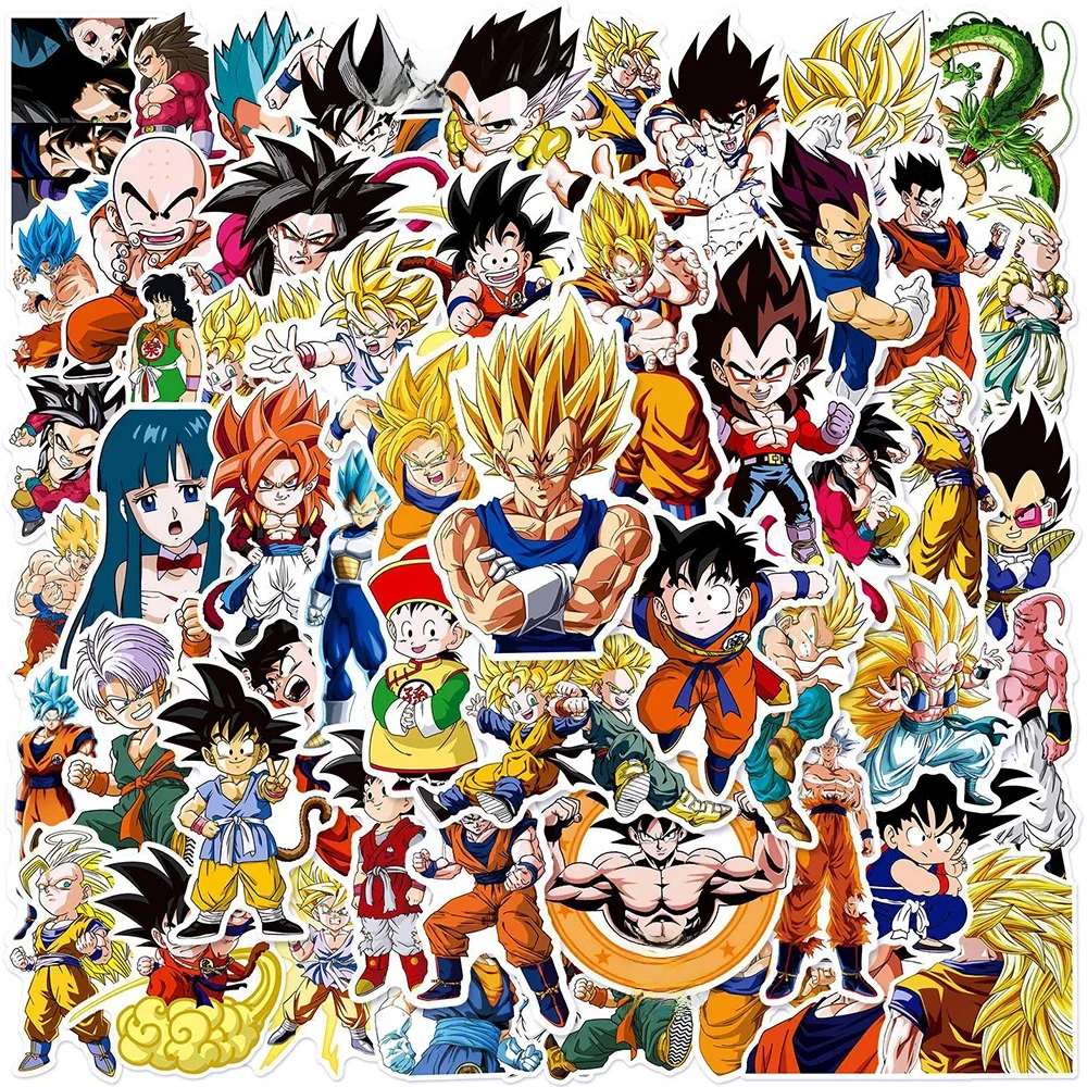10/30/50pcs Classique Japon Anime Dragon Ball Autocollants Enfants Autocollants Jouet BRICOLAGE Ordinateur Portable Bouteille D'eau Téléphone Cool Dessin Animé Son Goku Autocollant