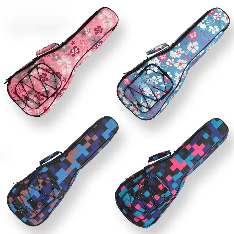 21-26in moda przenośna torba na Ukulele gąbka podszewka Protector Ukulele Mini futerał na gitarę wodoodporny plecak torba do przechowywania basu — 2