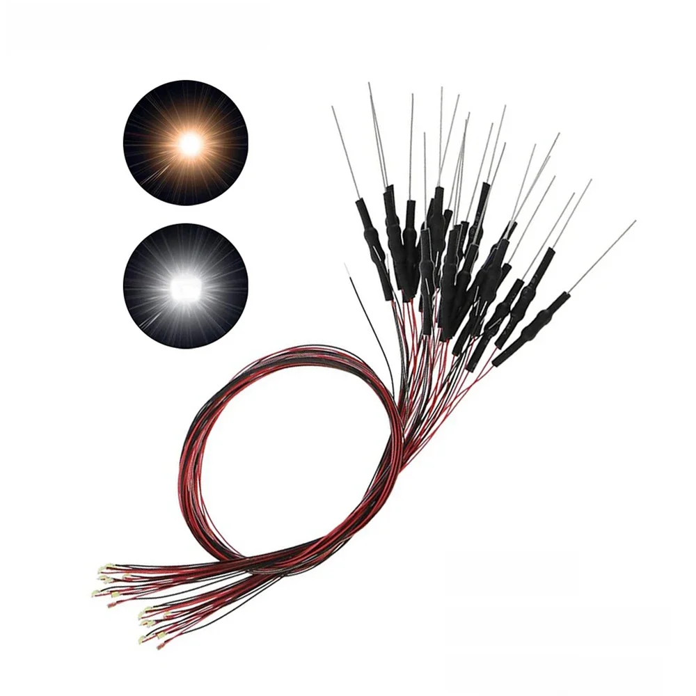 50 stücke 0402 0603 mit widerstand smd lampe micro litz led vor gelötet chip verdrahtet 12v eisenbahn modell spielzeug licht diy führt drähte 30cm