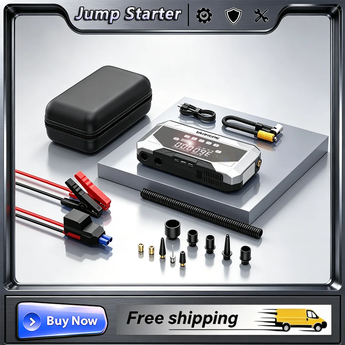 Caricabatterie portatile per auto da 26800mAh/21800mAh, avviatore di emergenza per auto da 8000A, compressore d'aria da 150PSI, dispositivo di avviamento automatico, avviatore di emergenza per