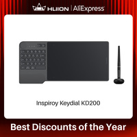 Huion KD200 Digital Drawing Tablet OSU Game Keydial Battery-Free Pen Wireless Graphics Tablets with Keyboard