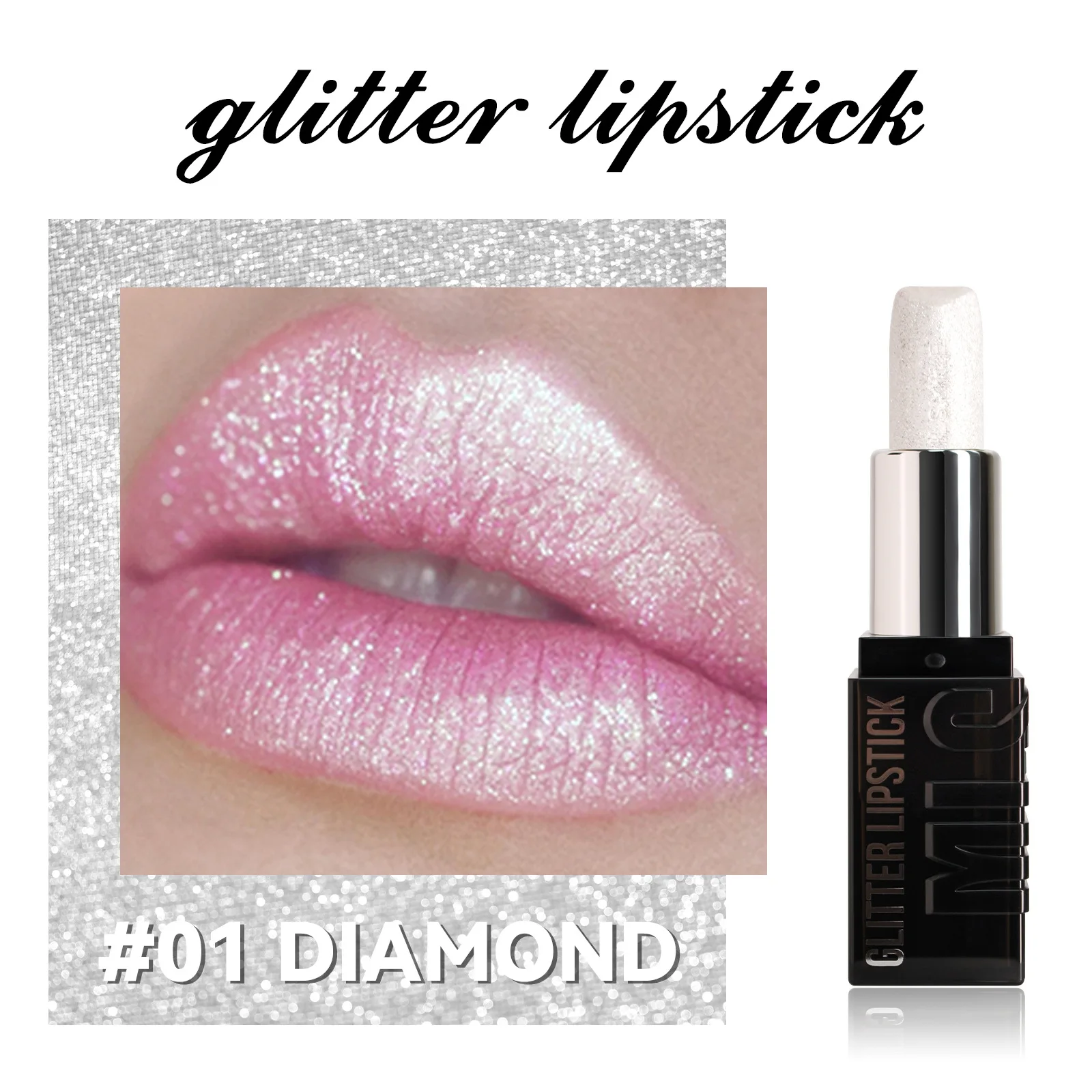 MLSMILE Diamond Shimmer Rouge à lèvres : rouge à lèvres hydratant longue durée à infusion de perles métalliques avec formule sans transfert