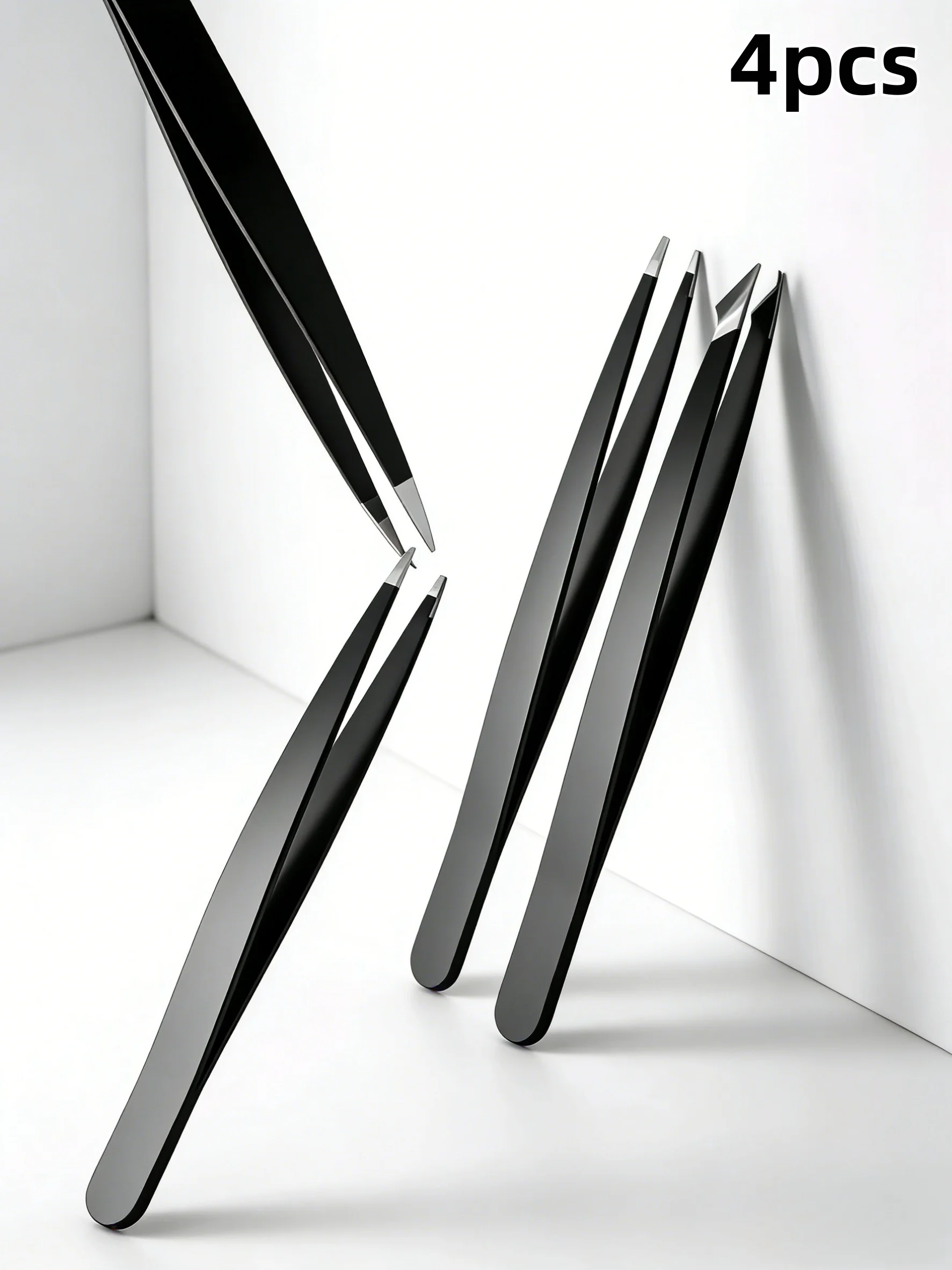 

Полная коллекция из 4 черных пинцетов для профессионалов ​ Высококачественная сталь, надежный захват, идеально подходит для медицинского применения.