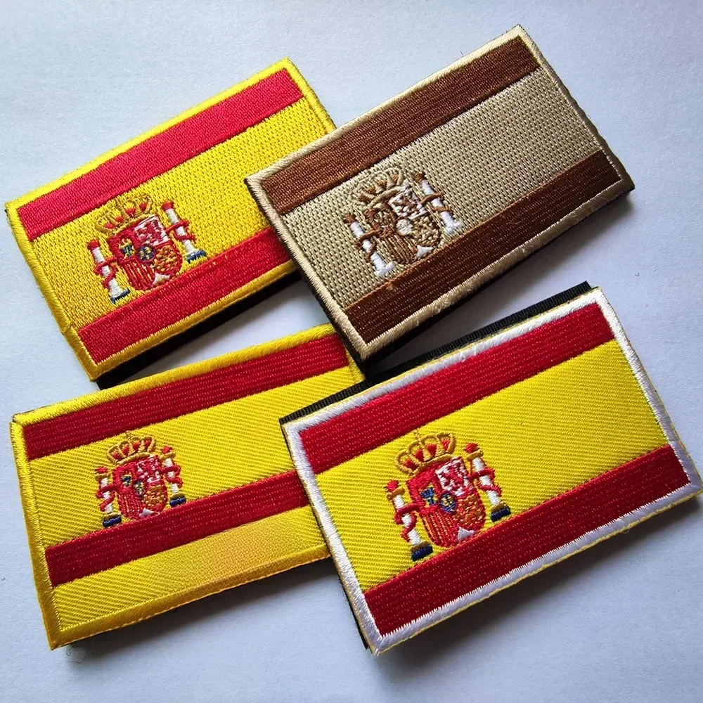 Haftowana naszywka z PVC z flagą Hiszpanii na ubraniach Akcesoria taktyczne i wojskowe Naszywki z haczykiem i pętelką Plecak Odznaka morale — zdjęcie 2