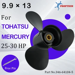 Marine Propeller For Tohatsu / Mercury 25HP 30HP 9.9x13 Boat Aluminum Alloy Screw 10 Spline 3 Blade Outboard Accessories