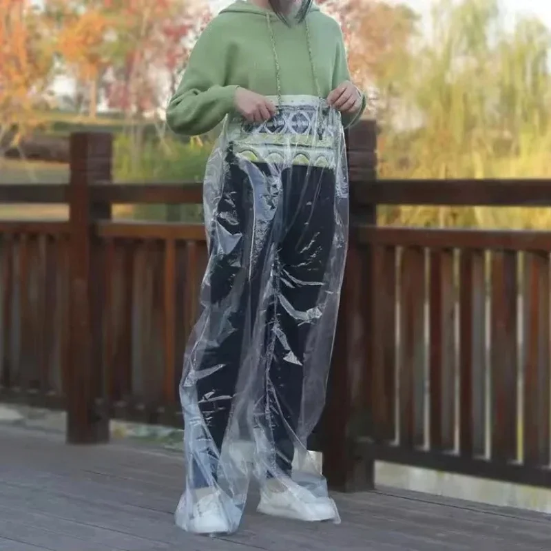 AliExpress New Disposable Rain Pants Outdoor Travel Cycling Thickened Pack Foot Drift Waterproof Split Pant Tourism Clear Raincoat Rainsuit