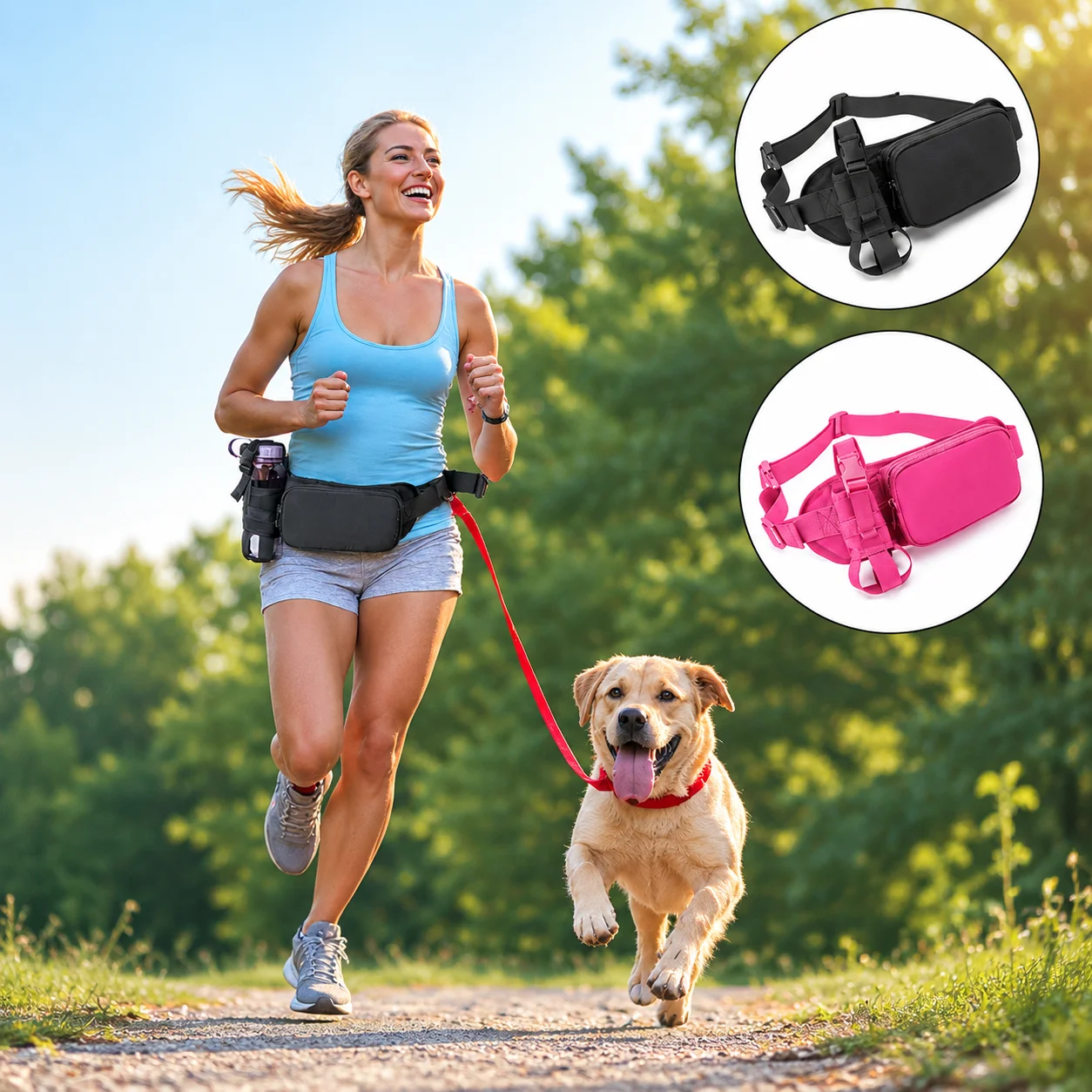 Ultra Light Running Waist Pack Waterproof Nylon Hydration Belt Phone Pouch with Bottle Holder for Jogging Cycling Outdoor Sports