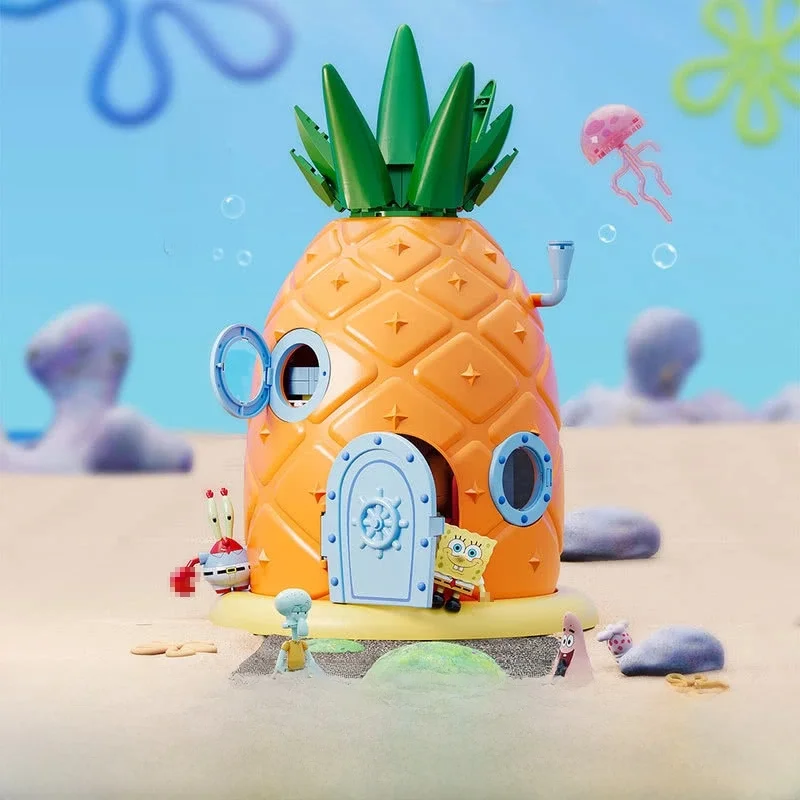 SpongeBob bouwblokken met 4 figuren, Ananashuis modulaire bouwsets voor volwassenen jongens kindercadeau (1284 stuks) - afbeelding 2