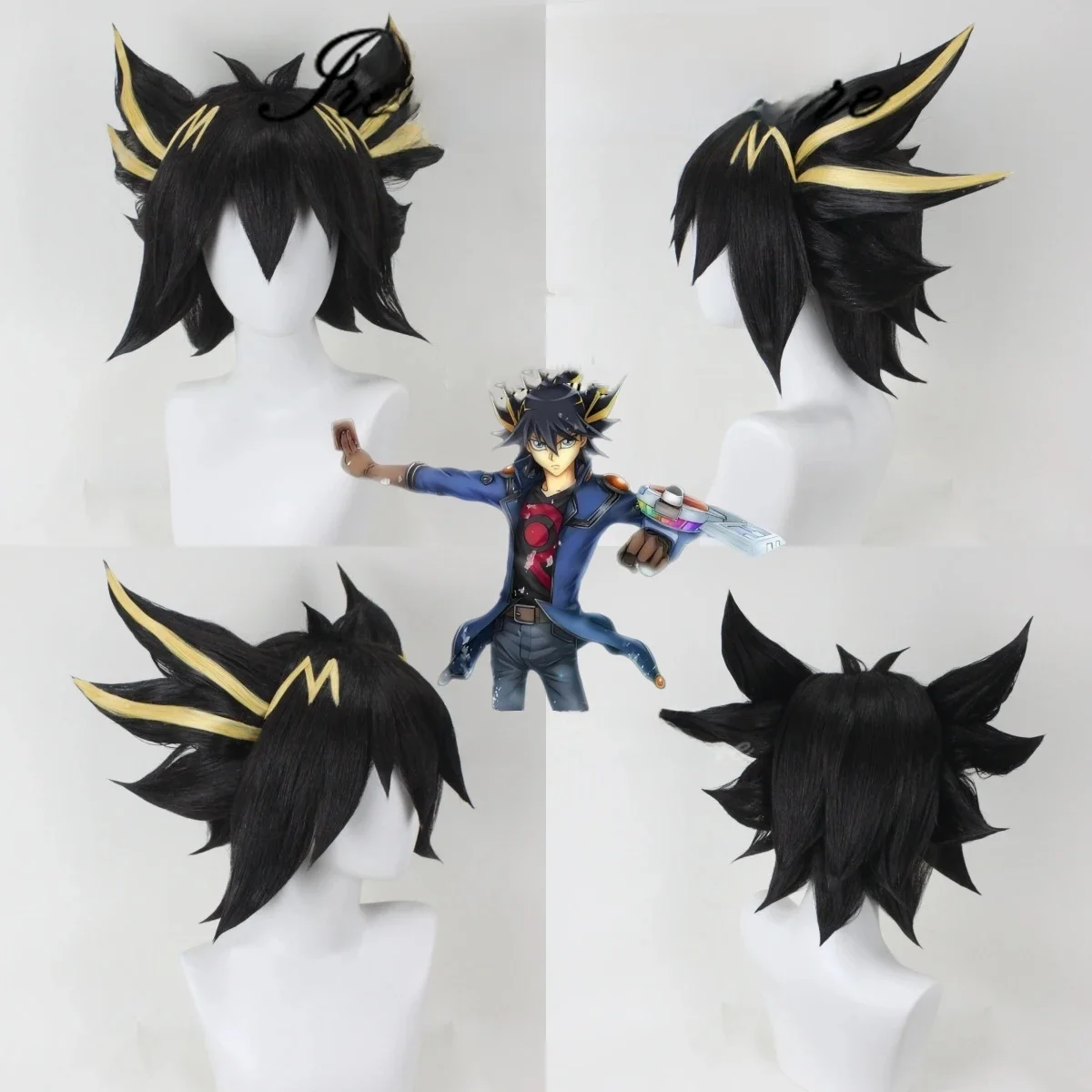 Irelia H Store Duel Monsters Yusei Fudo Perücke Cosplay Perücke Anime Cosplays Gestylte Perücke