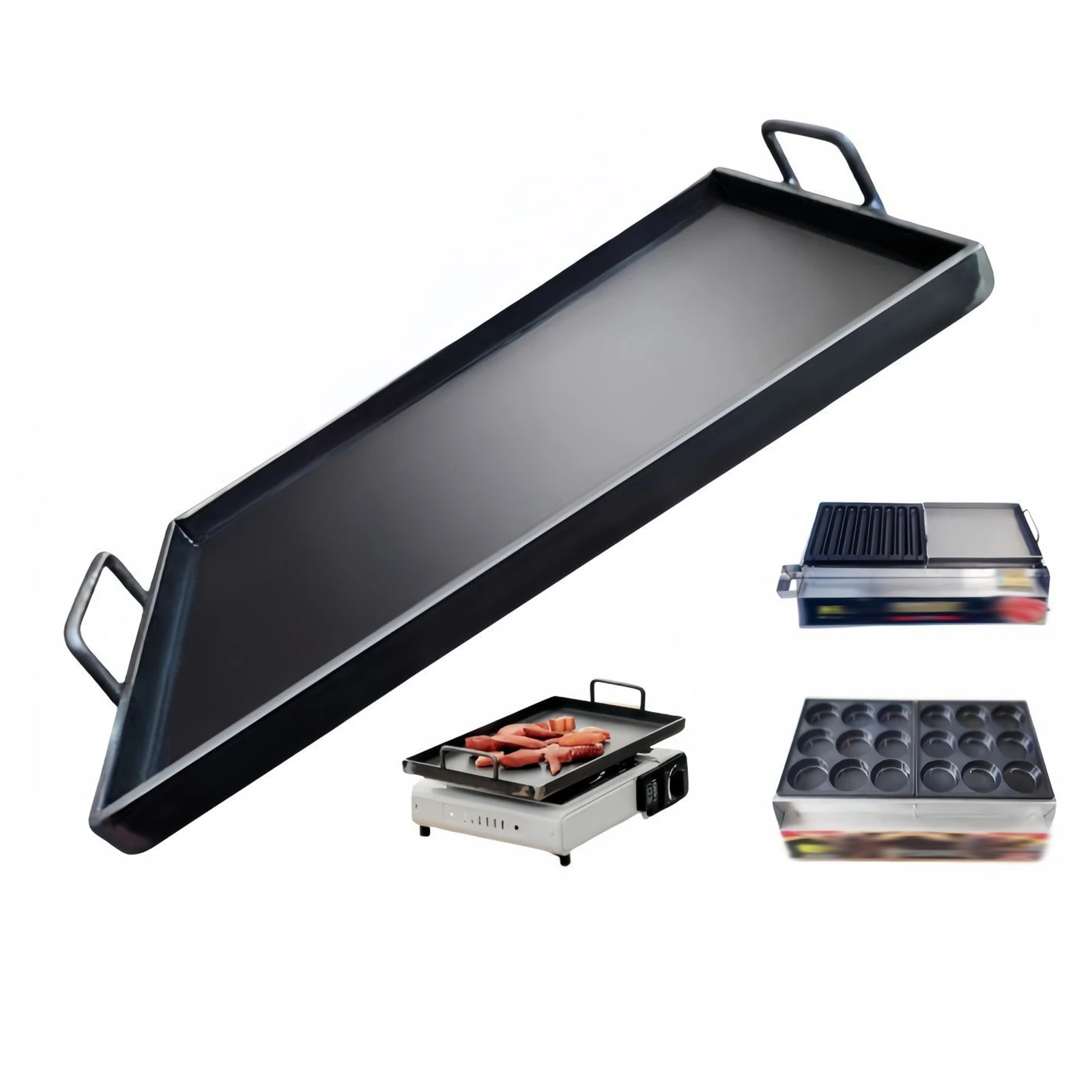BBQ Griddle Cookware Easy to Clean Portable Flat Top Grill Plate Cooking Skillet Pan Cast Iron Cooking Griddle for Roasting
