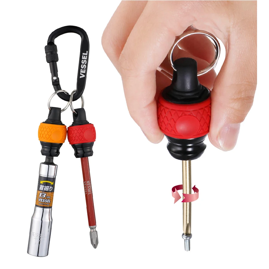 VESSEL QB Series Ball Quick Catcher Bitholder can be used as Screwdriver Removable Cushion Grip Portable Mini Screwdriver Holder