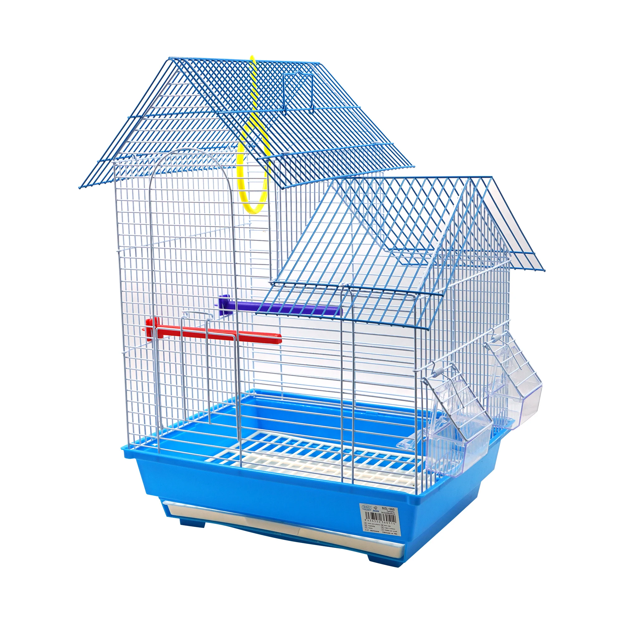 SMELL & SMILE bird cage, Finch, Canary, parakeet, house, with feeders, swing, stand stick, 34.5x28x50cm