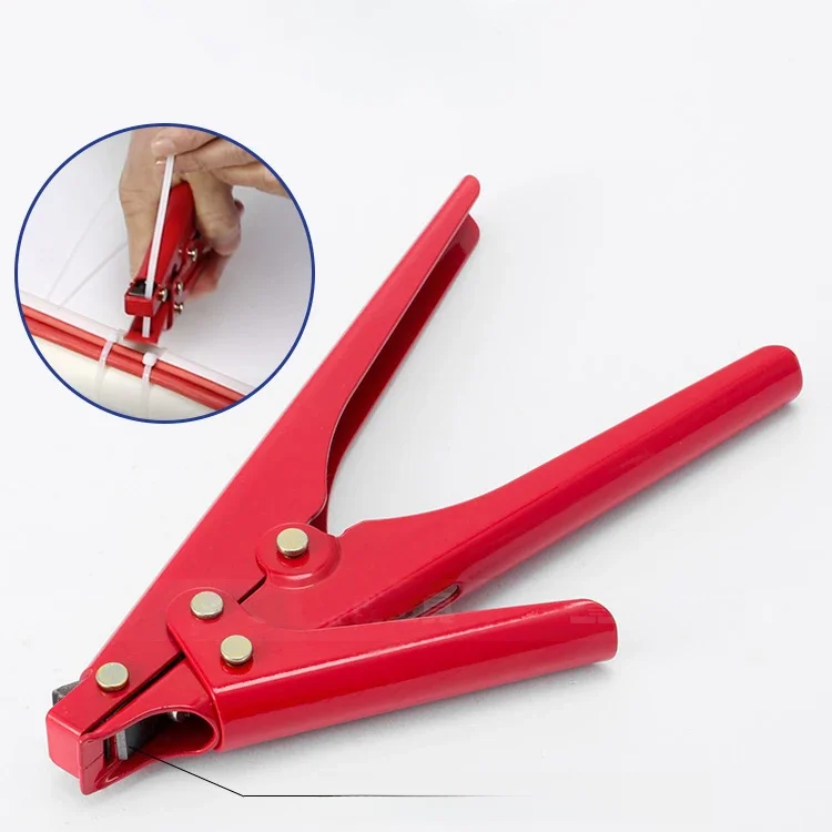 Le pistolet à pince rouge tient le câble en nylon de 2,4 à 9 mm de large pour sécuriser et couper dans un outil et un câble spécial hs-519