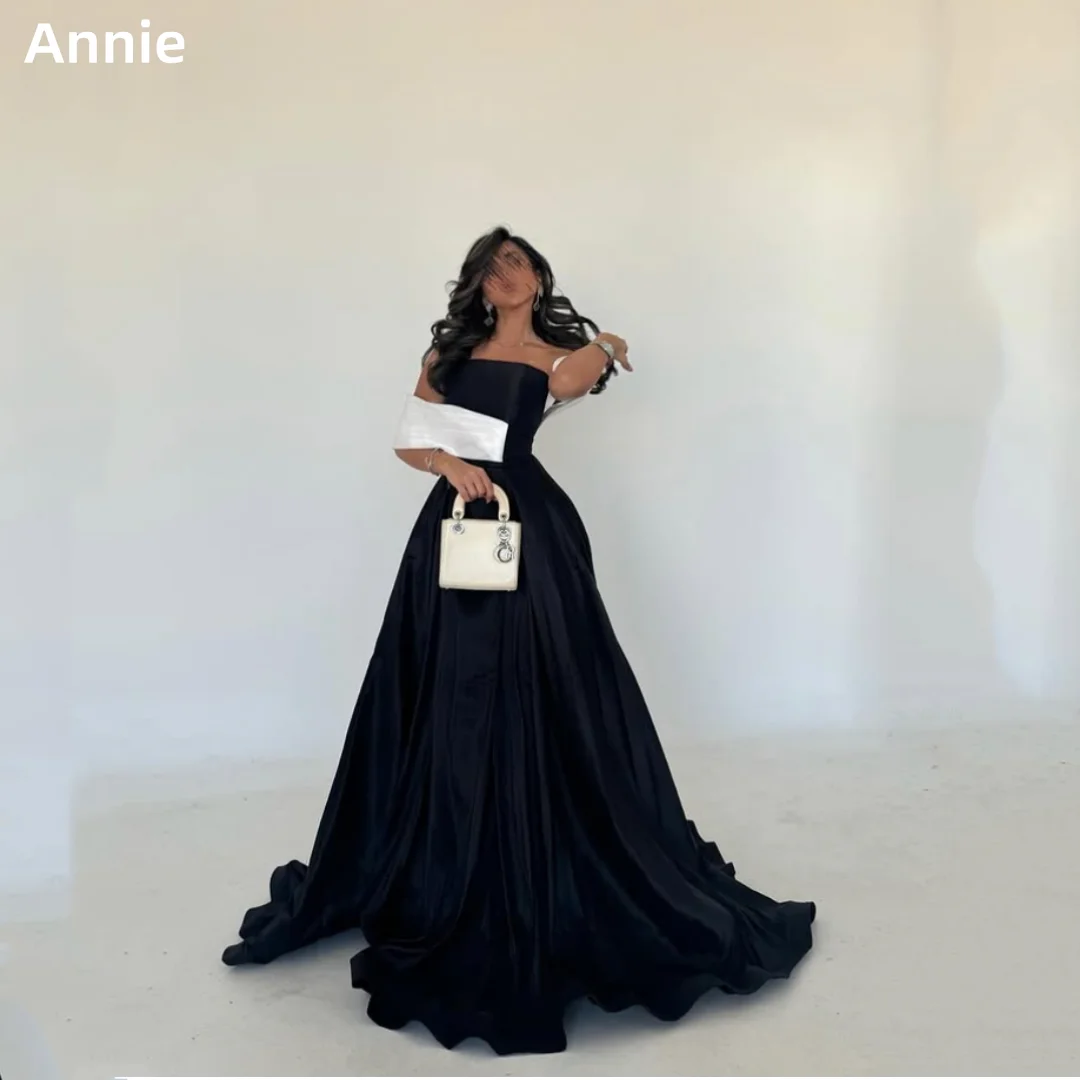 

Annie Black Prom Dresses Elegant Lady Evening Dresses One Shoulder Satin Luxe Special Occasion Party Dresses فساتين سهرة