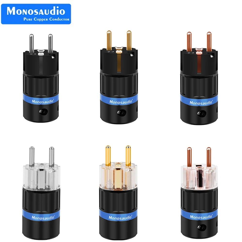 

Monosaudio E104/E105 HiFi Pure Copper EU AC Male Power Plug Schuko Receptacle Outlet 250V 16A Screw Lock for Hifi Audio Cable