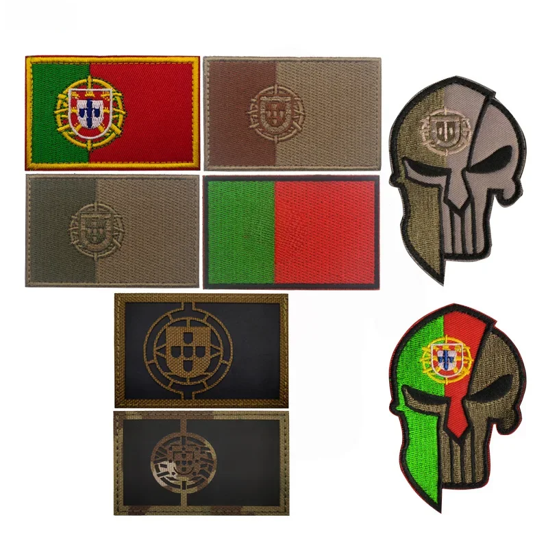 Portugal Braçadeira Bordada IR Tecido Patch, Laser Cut, Tecido Bandeira Refletivo, Patches Militares