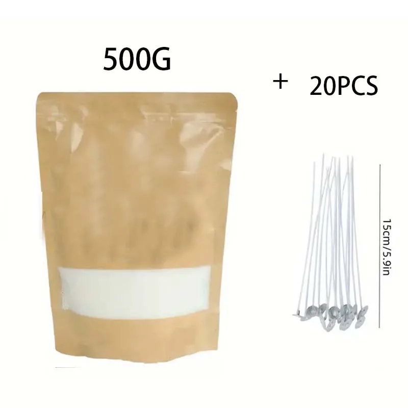 500G Pearl Candle and 20PCS Candle Wicks- Sand Wax, Pearl Candle Wax, for Candle Making, Wedding, Party Beads Candle Wick